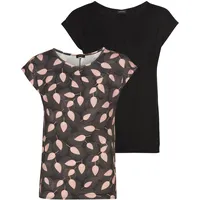 LAURA SCOTT Print-Shirt in schwarz-rosa + schwarz | Gr.