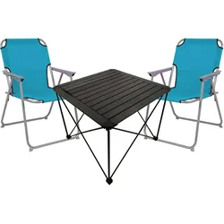 3teiliges Campingmöbel Set Campingtisch Campingstuhl L70xB70xH56cm