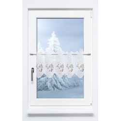 Scheibengardine Plauener Spitze - Haus " (Bx H) 129,6cm * 40cm" Braun/graubraun