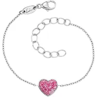 Engelsrufer Herzengel Armband Glitzerherz Silber 925 rosa 16 cm