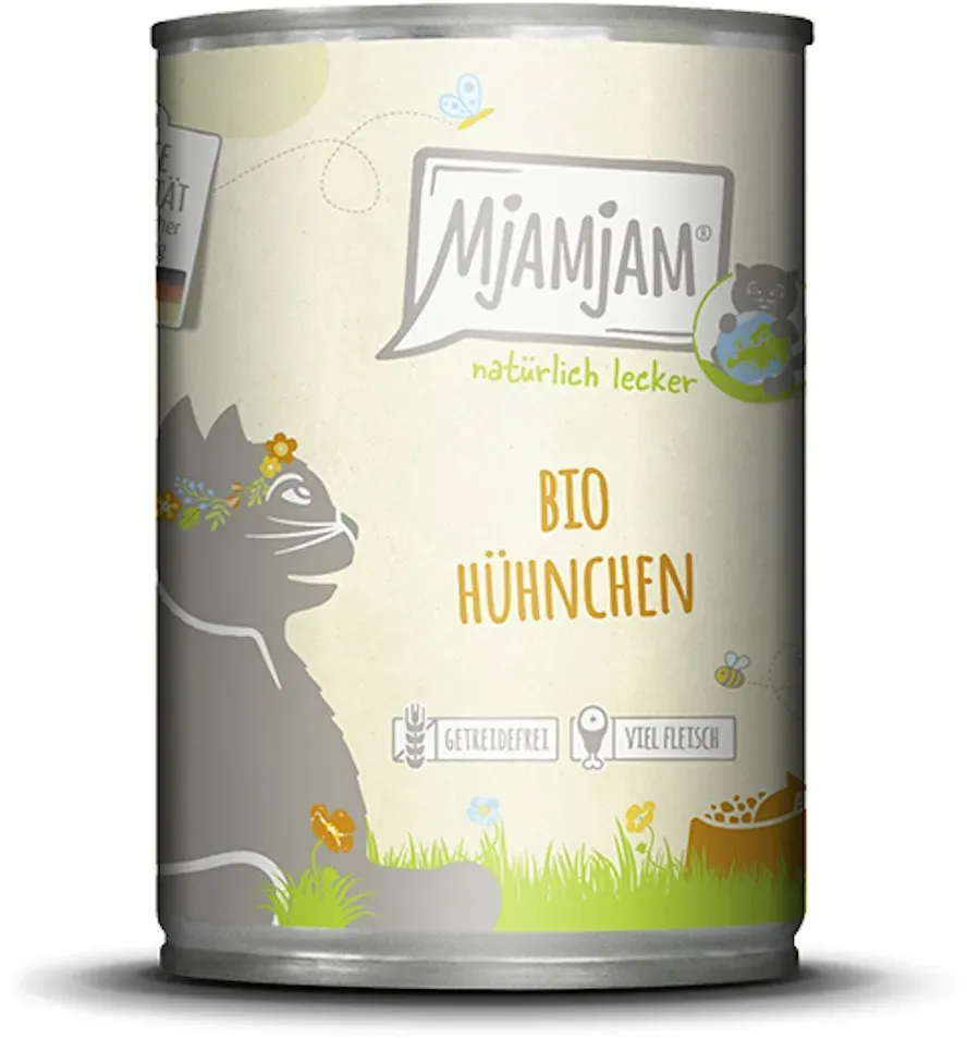 MjAMjAM - BIO für Katze 400g MjAMjAM Katze Sparpaket 12x400g BIO Hühnchen