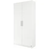 Rauch Mehrzweckschrank RAUCH "Garderobe Kleiderschrank Schrank Schuhschrank Putzschrank MINOSA", weiß (alpinweiß, griffe alu), B:91cm H:197cm T:41cm, Holzwerkstoff, Schränke, Mehrzweckschrank, In 4 Breiten mit vielen Einlegeböden für viel Stauraum MADE IN