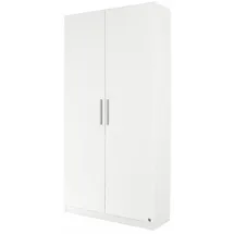 Rauch Mehrzweckschrank RAUCH "Garderobe Kleiderschrank Schrank Schuhschrank Putzschrank MINOSA", weiß (alpinweiß, griffe alu), B:91cm H:197cm T:41cm, Holzwerkstoff, Schränke, Mehrzweckschrank, In 4 Breiten mit vielen Einlegeböden für viel Stauraum MADE IN