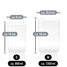 COM-FOUR Vorratsdosen Set transparent/weiß/gelb 4-teilig 1,3 l