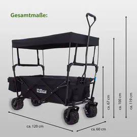 Trutzholm Bollerwagen faltbar mit Sonnendach grau/schwarz