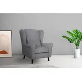 Home Affaire Sessel Ohrensessel CHISTELLE, wahlweise mit Polsterhocker, mit Wellenunterfederung, Maße: B/T/H: 81/87/99 cm grau
