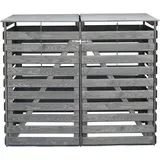Promadino Mülltonnenbox Vario V", grau, Geeignet für 2 Mülltonnen)