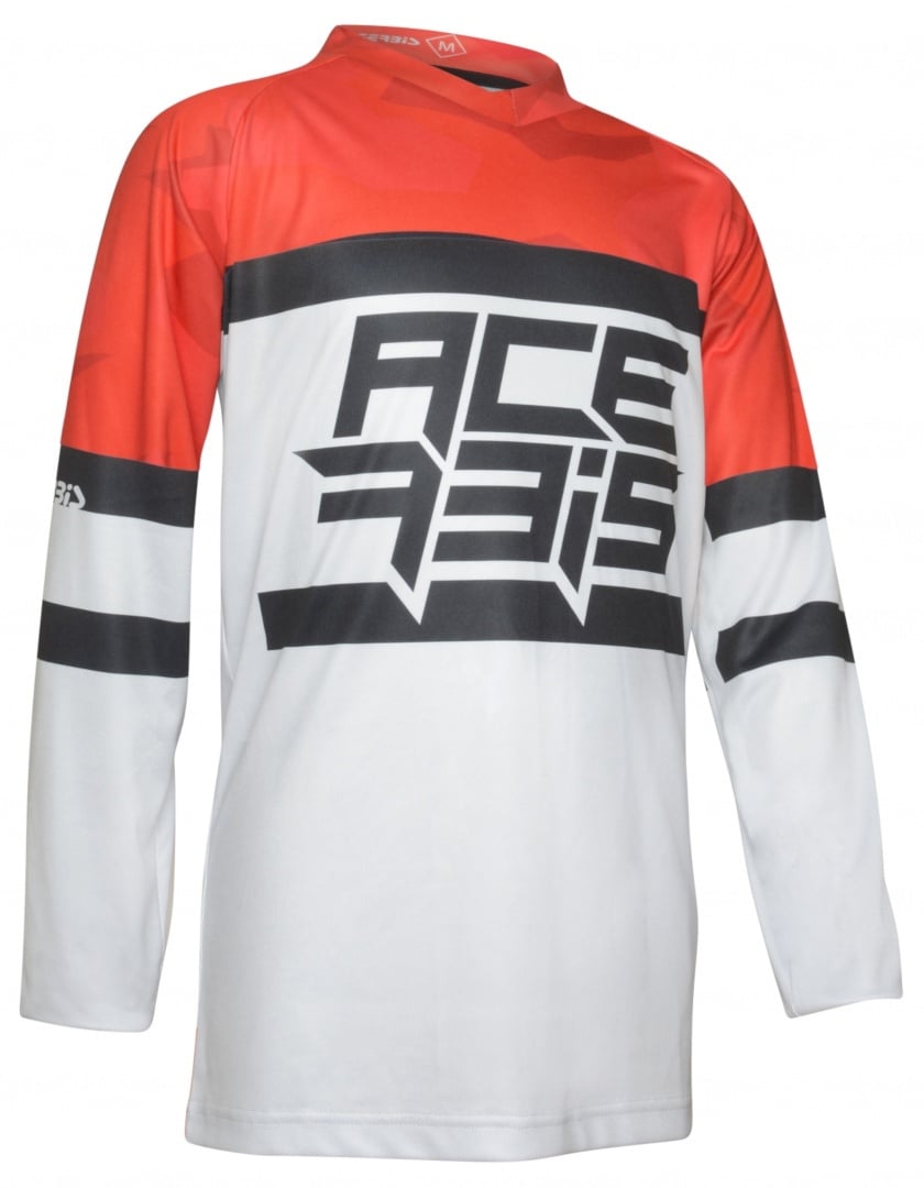 Acerbis Skyhigh Kinderen Motocross Jersey, grijs-rood, 2XL