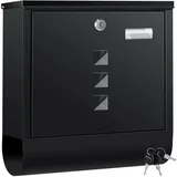 Kesser Briefkasten Edelstahl Schwarz inkl. Zeitungsfach