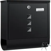 Kesser Briefkasten Edelstahl Schwarz inkl. Zeitungsfach
