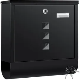 Kesser Briefkasten Edelstahl Schwarz inkl. Zeitungsfach