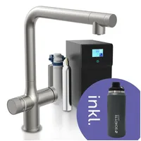 Schütte Spültischarmatur »AQUASTAR PREMIUM« Sprudelwasser-Spültischarmatur mit Kühlsystem, Filter, Filterkopf und handelsüblicher CO2-Kartusche grau