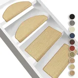 Floordirekt Sisal-stufenmatte Pure Nature Halbrund Natur 23,5 x 65 cm