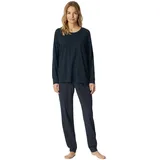 Lang mit Bündchen Baumwolle-Nightwear Pyjamaset Nachtblau_181987 44