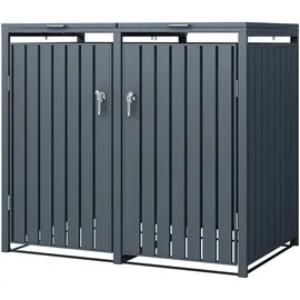 ML-Design Mülltonnenbox 2er 132 x 80 x 116,3 cm anthrazit