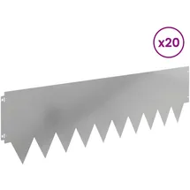 vidaXL Raseneinfassung 103 x 30 cm Metall Silber