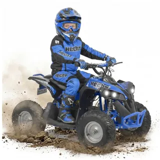 Hecht Elektro-Kinderquad Mini Kinder Quad 1060W 36V bis 35 km/h, Belastbarkeit 70 kg, LED-Frontscheinwerfer, 3 Gänge blau