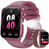 Smartwatch Damen mit Anruf, 1.91'' HD 30 Tage Akku Wasserdicht Taschenlampe
