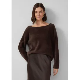 s.Oliver Flauschiger Relaxed-Fit-Pullover mit U-Boot-Ausschnitt Braun 46
