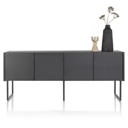 XOOON Carving Sideboard Eichenfurnier/Metallgestell - Schwarz