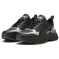 Puma Sneaker PUMA "Cassia Metallic Shine Sneakers Damen" Gr. 40.5, schwarz (black silver gold metallic) Schuhe Sneaker