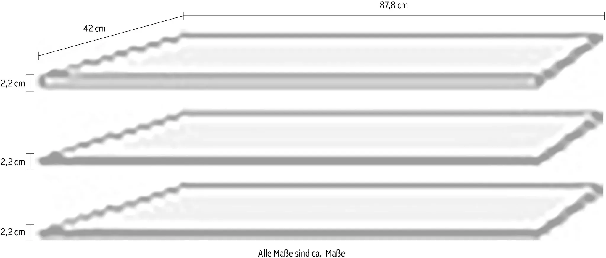 Einlegeboden FORTE, grau (textilstruktur grau), B:87,8cm H:42cm T:2,2cm, Holzwerkstoff, Einlegeböden, Einlegeboden, Einlegeböden 2,2 cm Stärke, optional bestellbar, 3er Set