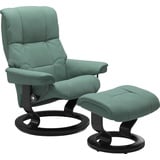 Stressless Stressless® Relaxsessel »Mayfair«, (Set, Relaxsessel mit Hocker), mit Hocker, mit Classic Base, Größe S, M & L, Gestell Schwarz, grün