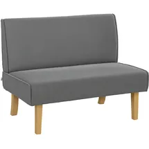 Homcom 2 Sitzer Sofa, Couch mit Cord-Optik, Holzbeine, Gepolsterter Polstersofa, Doppelsofa für Schlafzimmer, Wohnzimmer, 110 x 62B x 85H cm-Grau | Gr.: onesize
