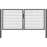 GAH Alberts Doppeltor Flexo Plus 300 cm x 140 cm Pfosten 100 cm x 100 cm Anthrazit