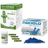 BENECHECK Harnsäure Teststreifen und Lanzetten 25 St.
