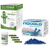 BENECHECK Harnsäure Teststreifen und Lanzetten 25 St.
