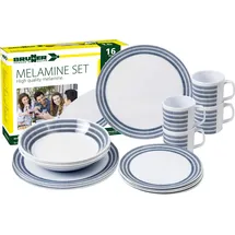 Brunner BlueBAY Geschirr-Set 16-tlg. blau/weiß