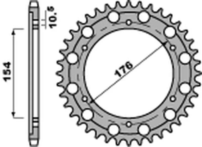 PBR Standard C45 Stahl Kettenrad (43 Zähne) 4679 - 525