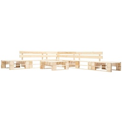 vidaXL 6-tlg. Garten-Paletten-Sofagarnitur Holz Natur