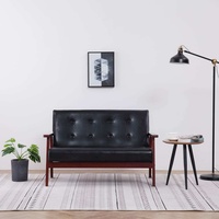 Retro Kunstleder Sofa 2-Sitzer Loungesofa Relaxsofa Couch  TV Sessel Sofabett