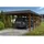 SKANHOLZ Carport Spreewald 3,96 x 8,93 m nussbaum mit EPDM-Dach