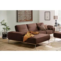 W.Schillig Eckcouch Leder 3-Sitzer Braun