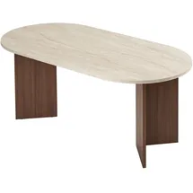 HANAH Home Moderner Esstisch 180 x 90 x 75 cm Travertin/braun