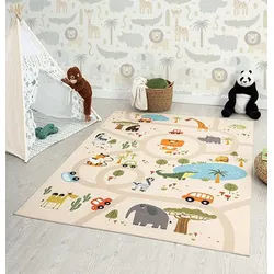 Teppich »Happy Life«, rechteckig, 4 mm Höhe, Life Kinderzimmer Teppich Spielteppich pflegeleicht, 41748136-0 Beige 4 mm