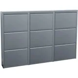 VCM ebuy24 Pisa Schuhschrank mit 9 Klappen in Metall Grau