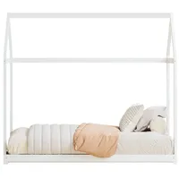 OKWISH Kinderbett Ausziehbares Schlafsofa, 90/180 x 190 cm (Massivholzbettgestell mit Lattenrost Einzelbett Gästebett), ohne Matratze weiß