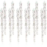COM-FOUR COM-FOUR® 12x Weihnachtsbaumanhänger Eiszapfen - Christbaumschmuck für den Weihnachtsbaum - Weihnachtsbaumschmuck - Weihnachtsdeko (12x Eiszapfen)