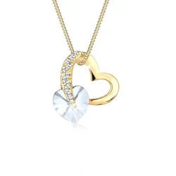 Collierkettchen »Herz Anhänger mit Kristallen 925 Silber«, 581663-0 Gold mit Steinen