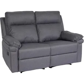MCW 2er Kinosessel MCW-L94, Relaxsessel Fernsehsessel Sofa, Armlehne Liegefunktion Nosagfederung Stoff/Textil ~ dunkelgrau