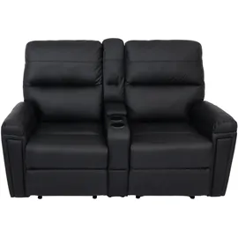 Mendler 2er Kinosessel HWC-K17 Kunstleder 157 x 102 x 0 cm Schwarz mit Relax-Funktion