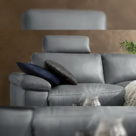 KAWOLA Ecksofa Lola Leder Recamiere rechts grau