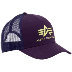 Trucker Cap ALPHA INDUSTRIES "Alpha Industries Accessoires - Headwear Basic Trucker Cap", Damen, Gr. onesize, lila (plum), Obermaterial 1: 100% Baumwolle, Obermaterial 2: 100% Polyester, Caps