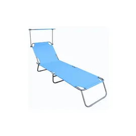 VCM Gartenliege 185 x 55 x 24 cm blau klappbar 