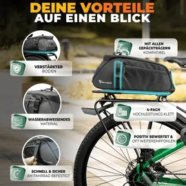 MIVELO 3in1 Gepäckträgertasche NEO reflektierend 9L