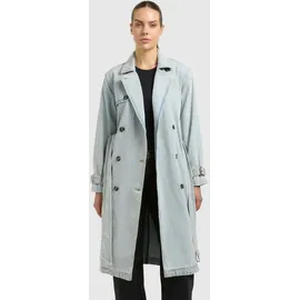 khujo Trenchcoat "HERA", Damen, Gr. XS, blau (bleached blau), Web, 100% Baumwolle, regular fit knielang, eingesetzt abgesteppte Kante verstellbar, Mäntel